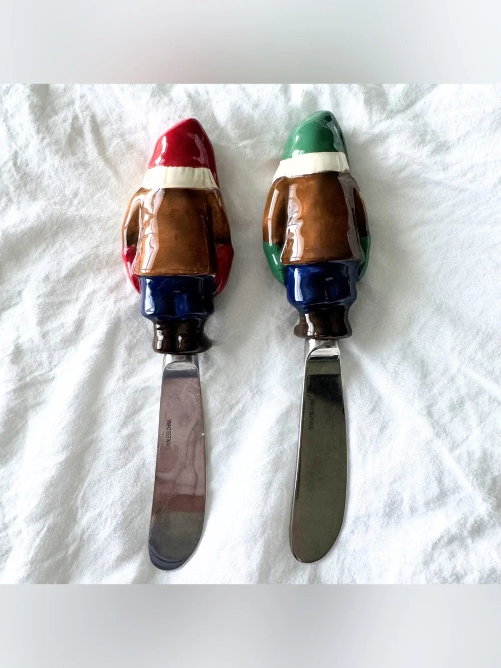 Williams Sonoma Retired Nordic Elf Hand-Painted‎ Ceramic Christmas Spreaders